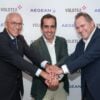 L R Mr. Dimitris Gerogiannis CEO AEGEAN Mr. Carlos Munoz Founder and CEO of Volotea Mr.Eftichios Vassilakis Chairman AEGEAN photo 2