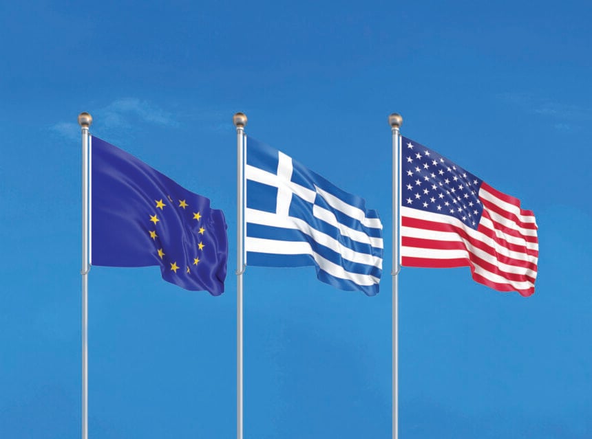 flag europe greece usa